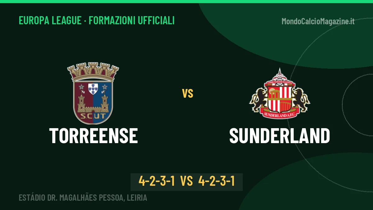 Torreense-Sunderland, ecco le formazioni ufficiali: tutte le scelte dei due allenatori