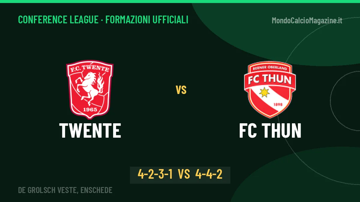Twente-FC Thun formazioni ufficiali: dal 1' c'è Ørjasæter