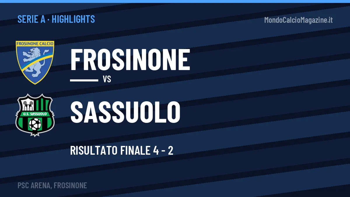 Video Frosinone-Sassuolo: highlights e gol della partita di Serie A