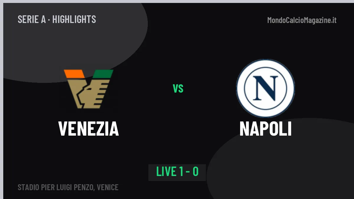 Venezia-Napoli: video gol, azioni salienti e statistiche