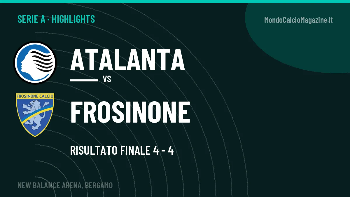 Rivedi Atalanta-Frosinone: highlights, gol e momenti chiave della partita
