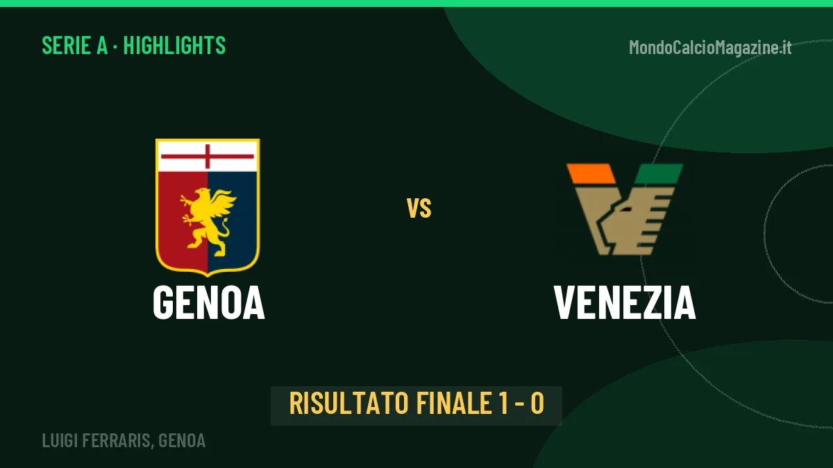 Genoa-Venezia 1-0: highlights, video, azioni e gol del match