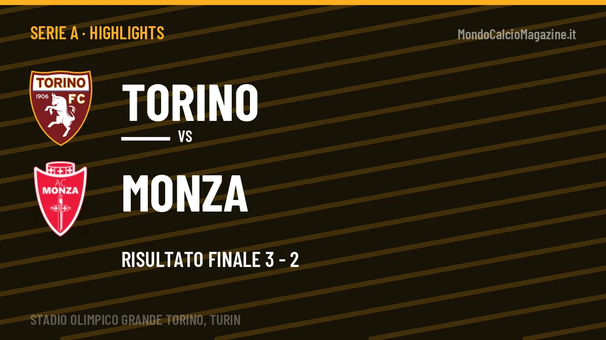 Gol e highlights di Torino-Monza 3-2: guarda la sintesi