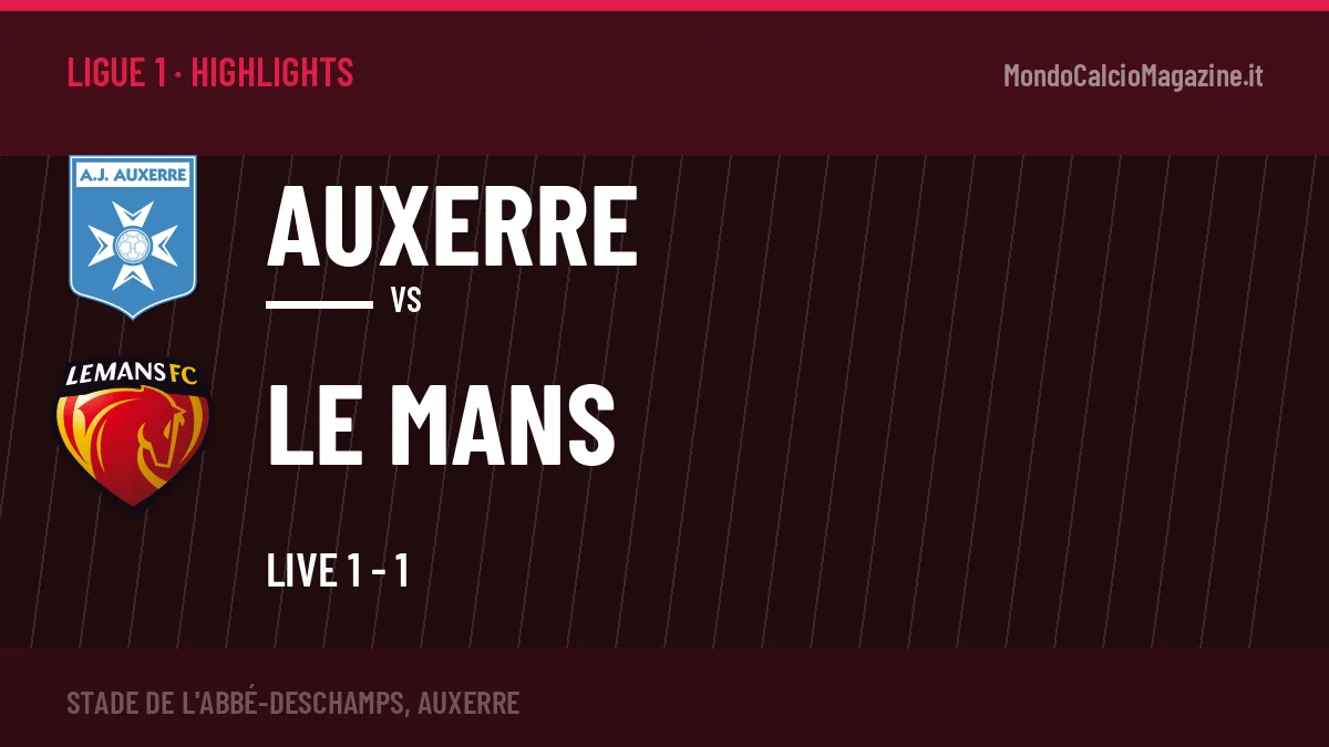 Gol e highlights di Auxerre-Le Mans: guarda la sintesi