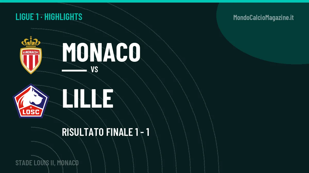 Rivedi Monaco-Lille: highlights, gol e momenti chiave della partita