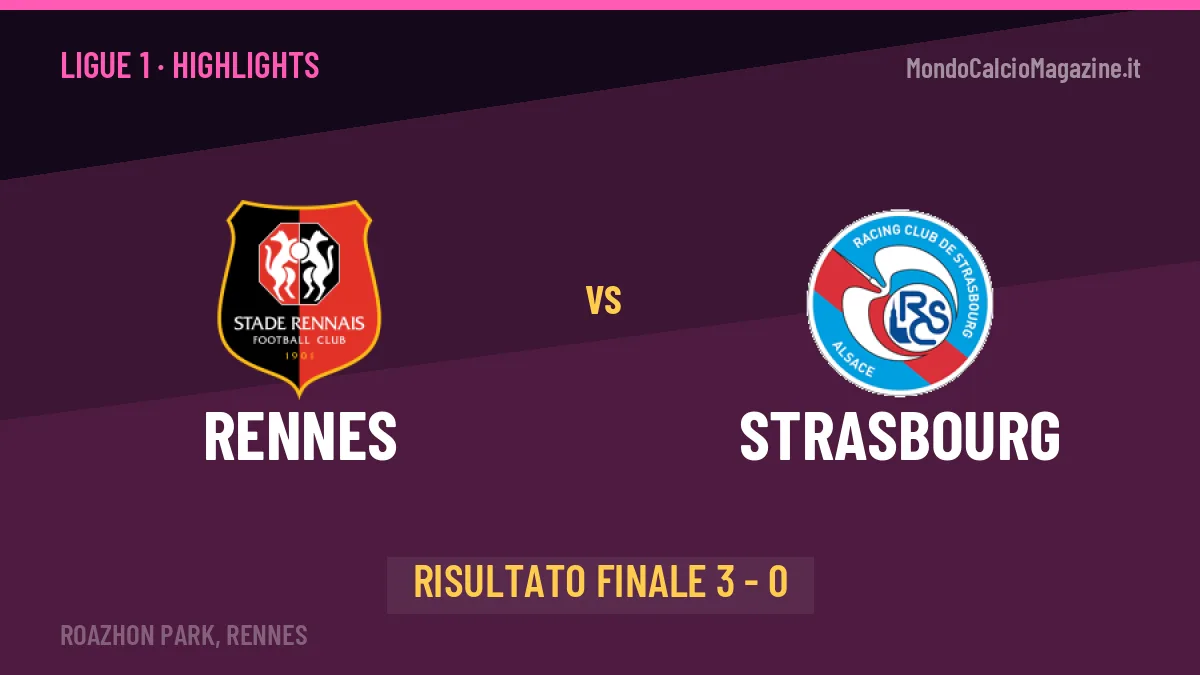 Rennes-Strasbourg, sintesi e gol: gli highlights di Ligue 1