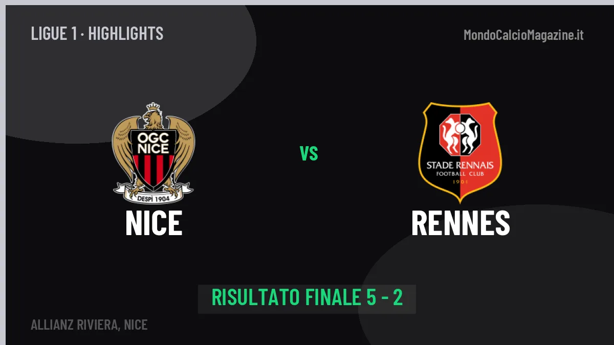 Nice-Rennes highlights: video, marcatori e statistiche