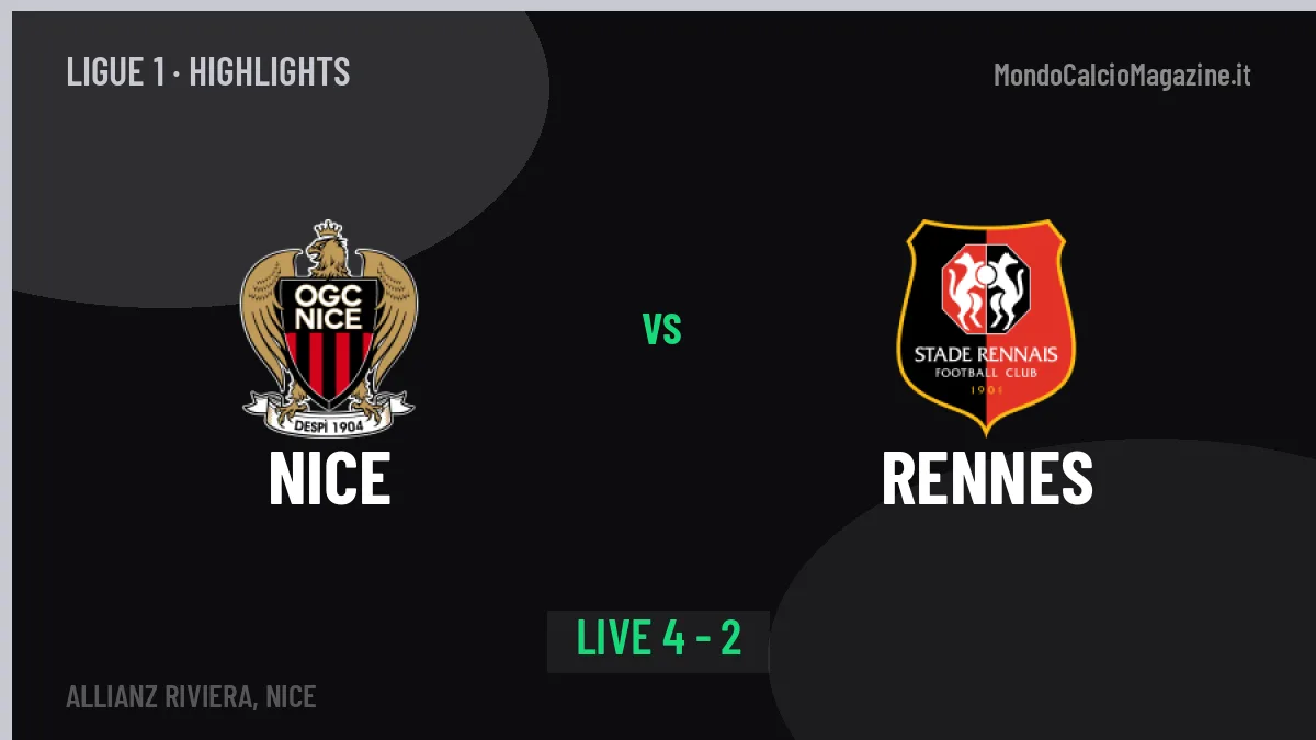 Nice-Rennes highlights: video, marcatori e statistiche