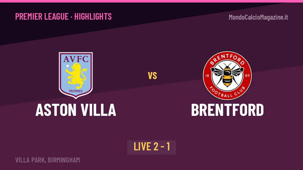 Aston Villa-Brentford, sintesi e gol: gli highlights di Premier League