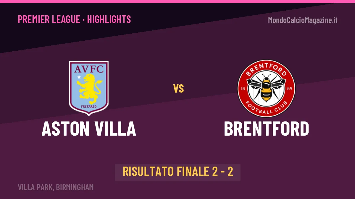Aston Villa-Brentford, sintesi e gol: gli highlights di Premier League