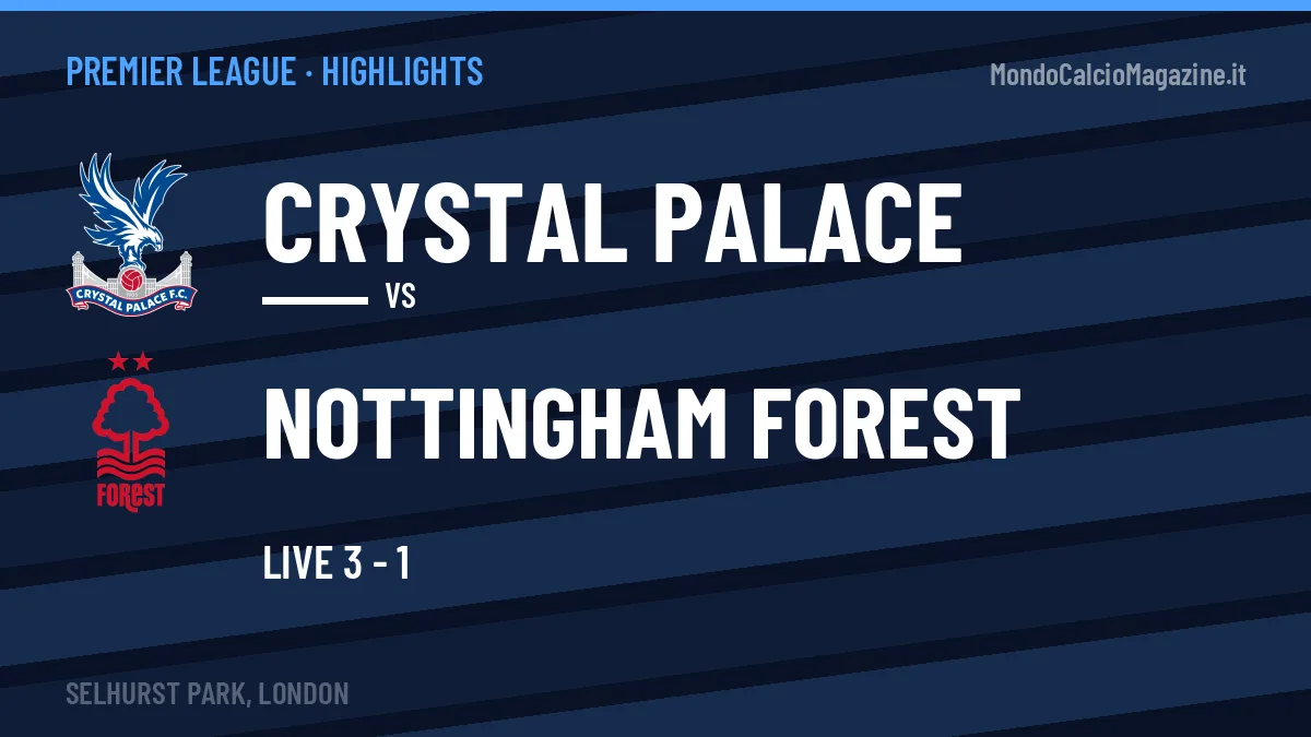 Highlights Crystal Palace-Nottingham Forest: gol e sintesi della partita