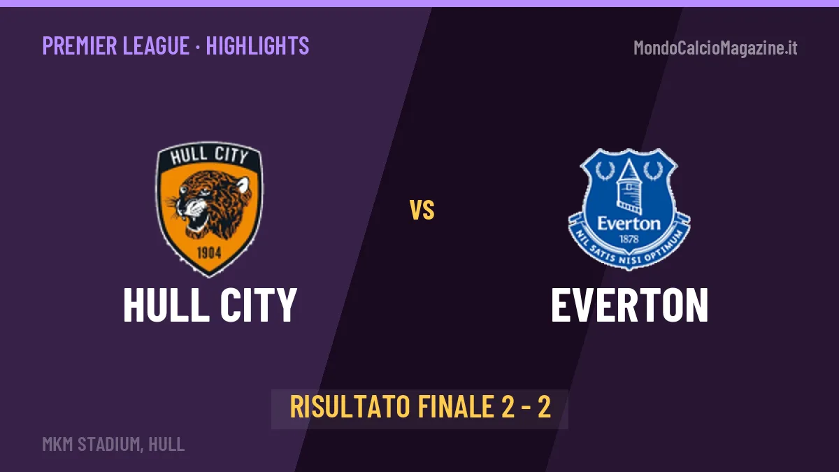 Hull City-Everton 2-2, gli highlights: tutti i gol in video
