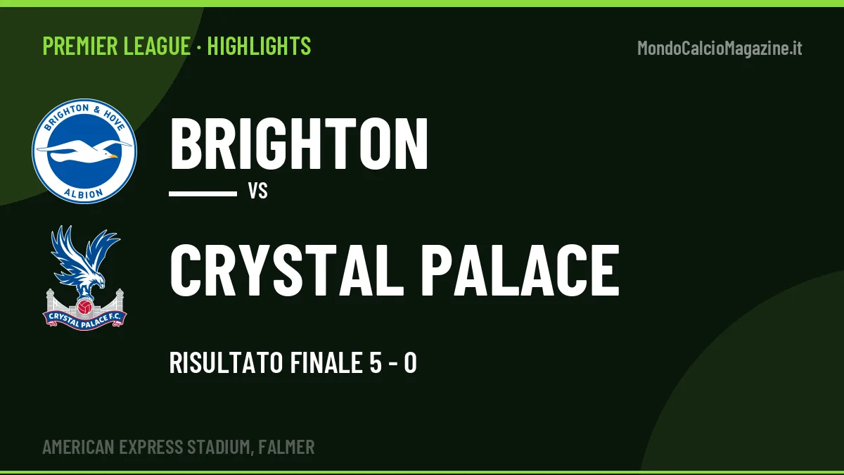 Rivedi Brighton-Crystal Palace: highlights, gol e momenti chiave della partita