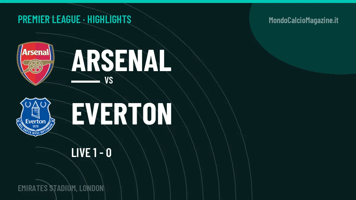 Gol e highlights di Arsenal-Everton: guarda la sintesi