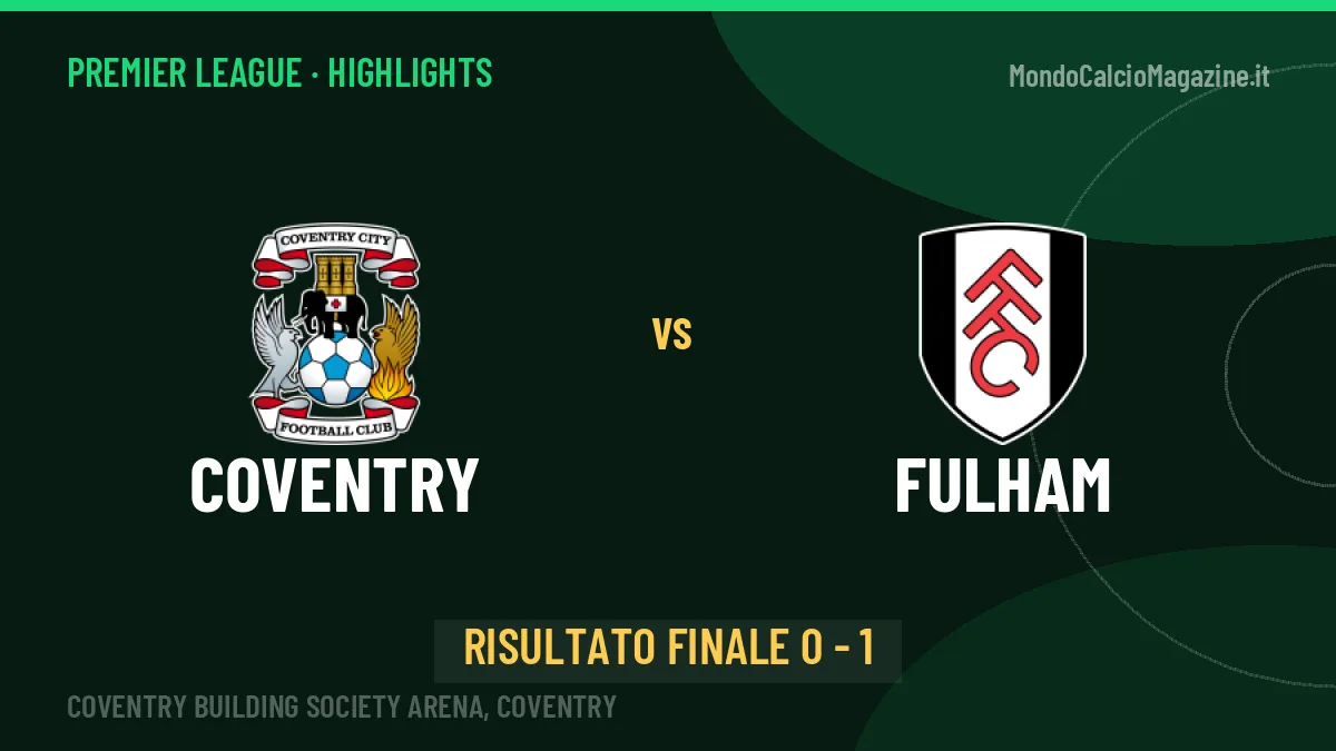 Coventry-Fulham 0-1: video gol, azioni salienti e statistiche