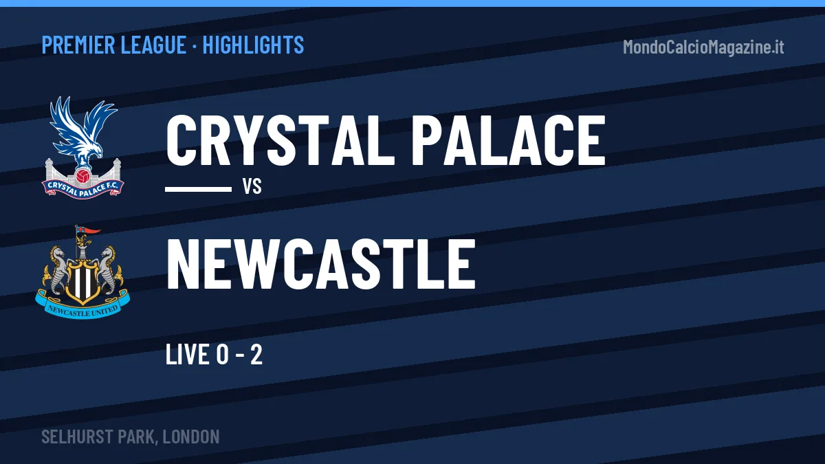 Rivedi Crystal Palace-Newcastle: highlights, gol e momenti chiave della partita