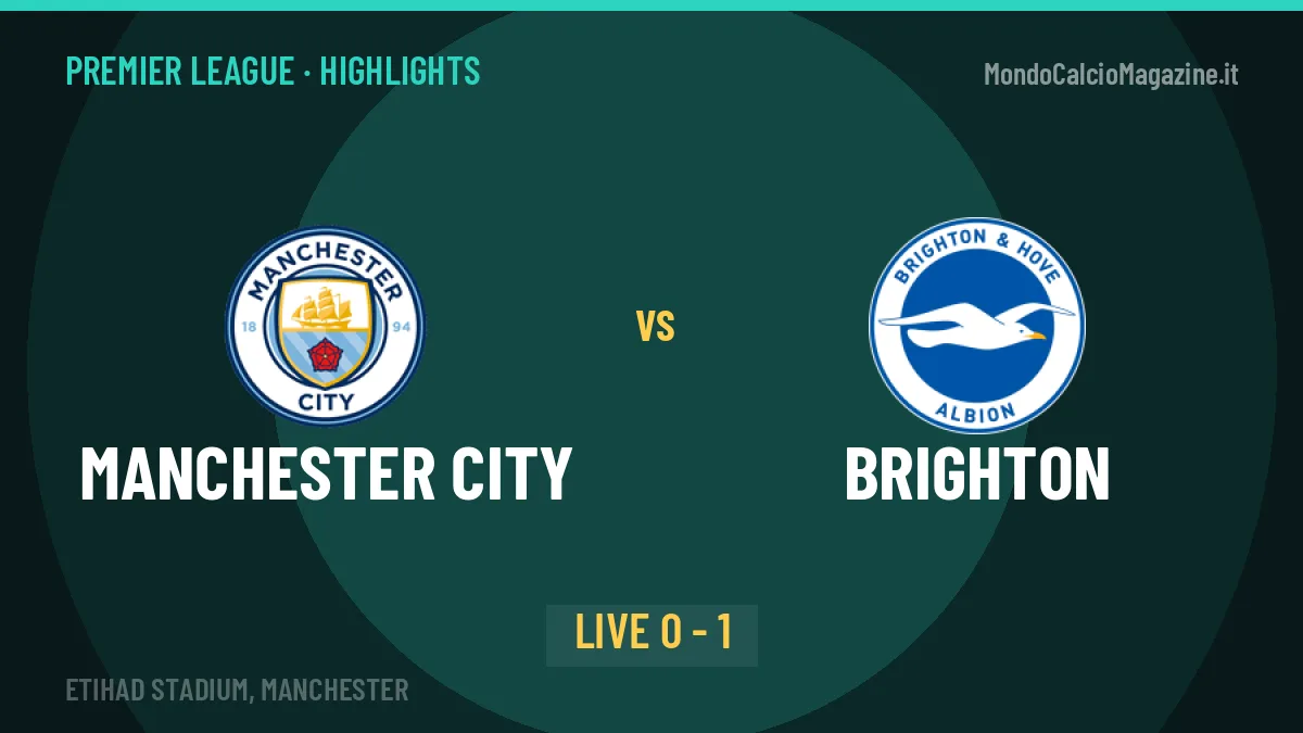 Manchester City-Brighton, sintesi e gol: gli highlights di Premier League