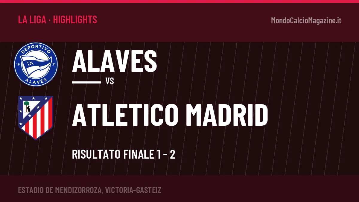 Highlights La Liga: Alaves-Atletico Madrid 1-2 in video
