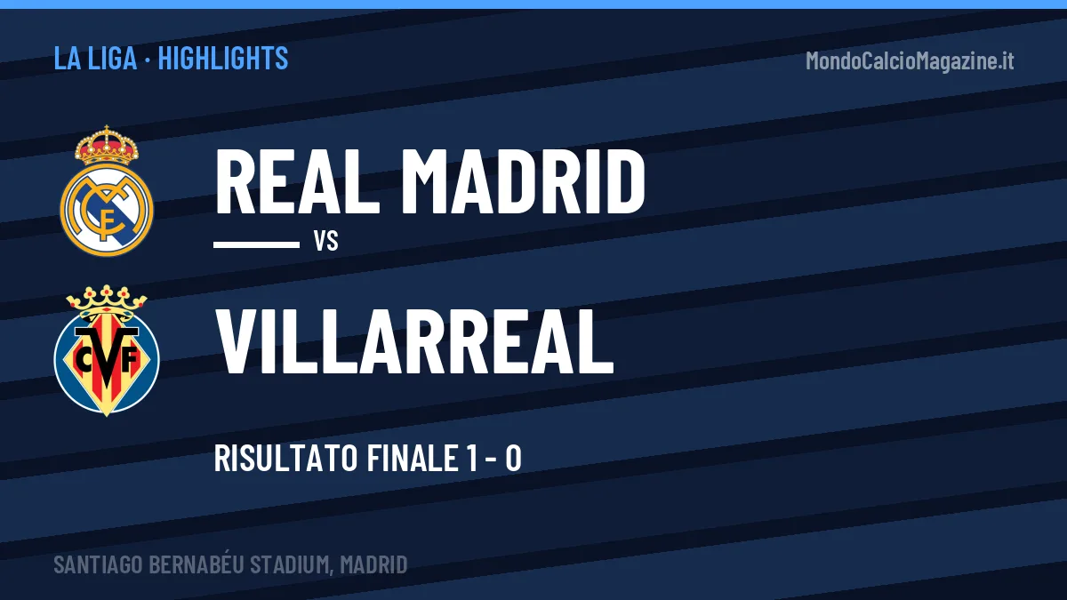 Highlights e gol Real Madrid-Villarreal: la sintesi della 8ª giornata