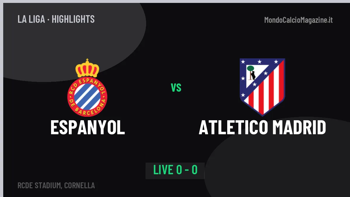 Espanyol-Atletico Madrid: highlights, video, azioni e gol del match