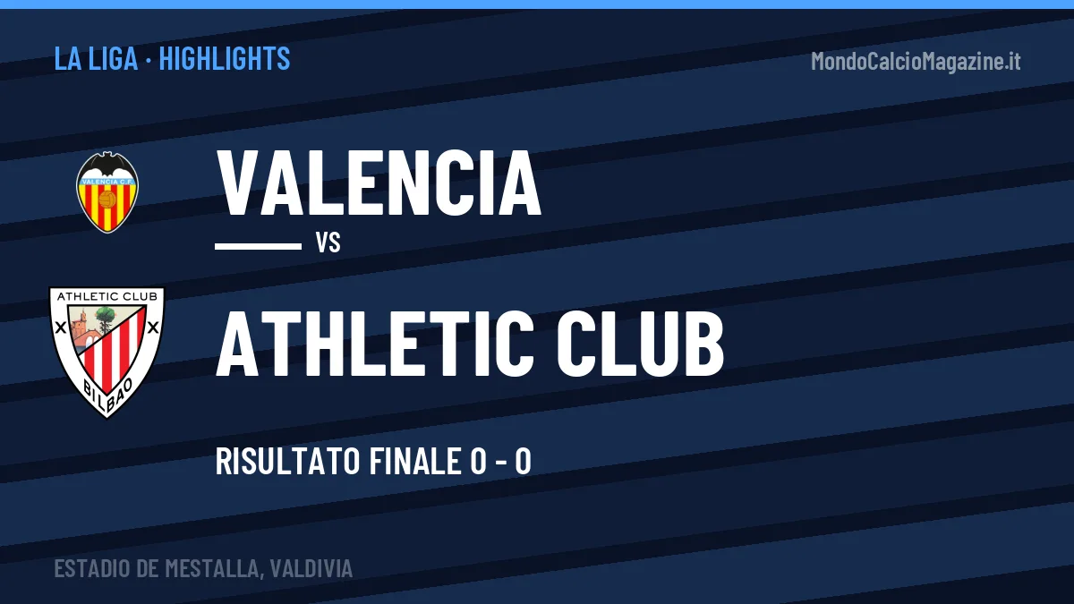 Gol e highlights di Valencia-Athletic Club 0-0: guarda la sintesi