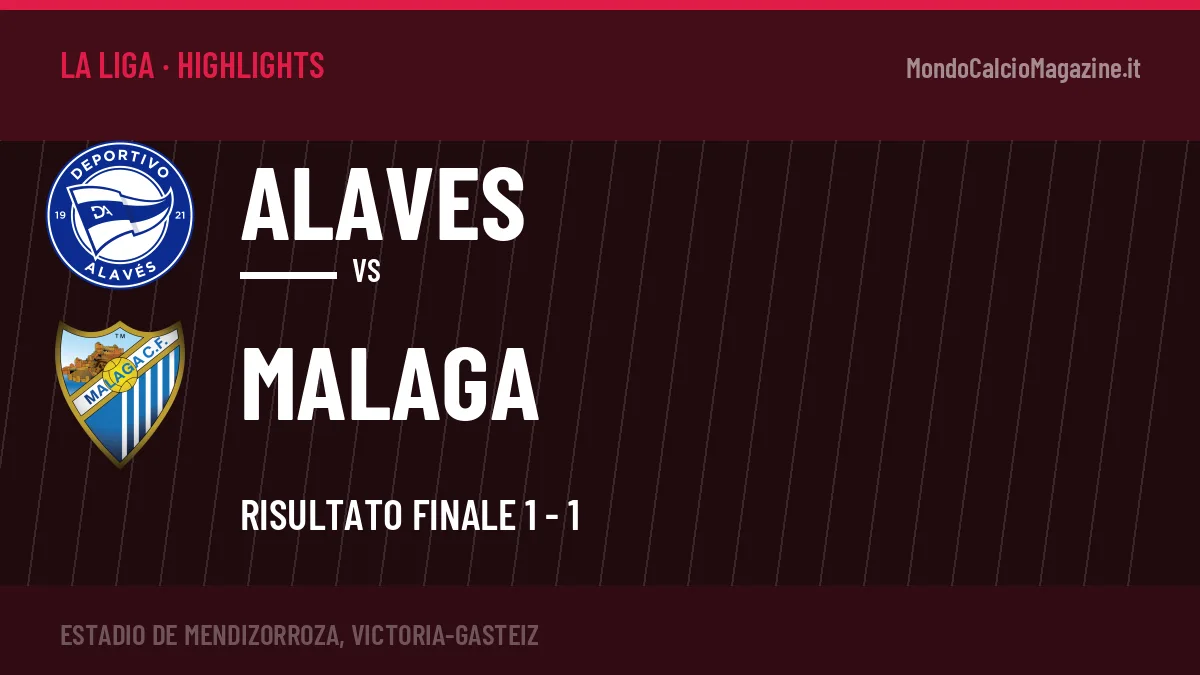 Highlights e gol Alaves-Malaga: la sintesi della 10ª giornata