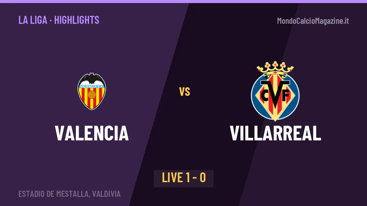 Valencia-Villarreal: il video degli highlights e il tabellino