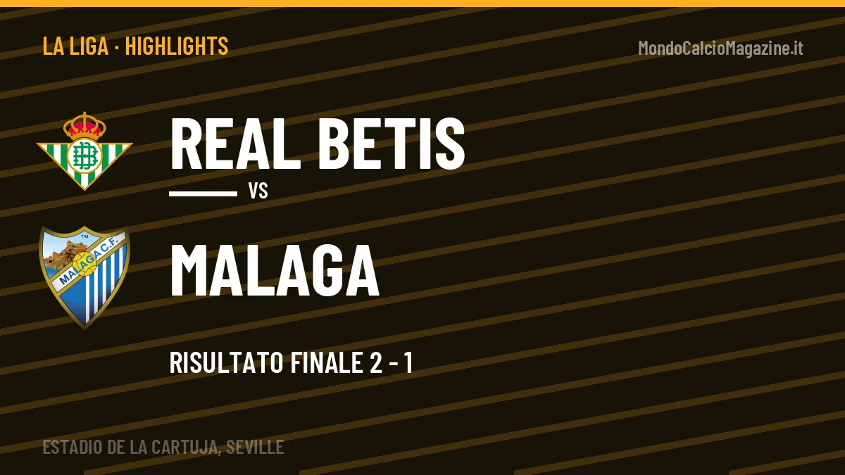 Highlights e gol Real Betis-Malaga: la sintesi della 11ª giornata