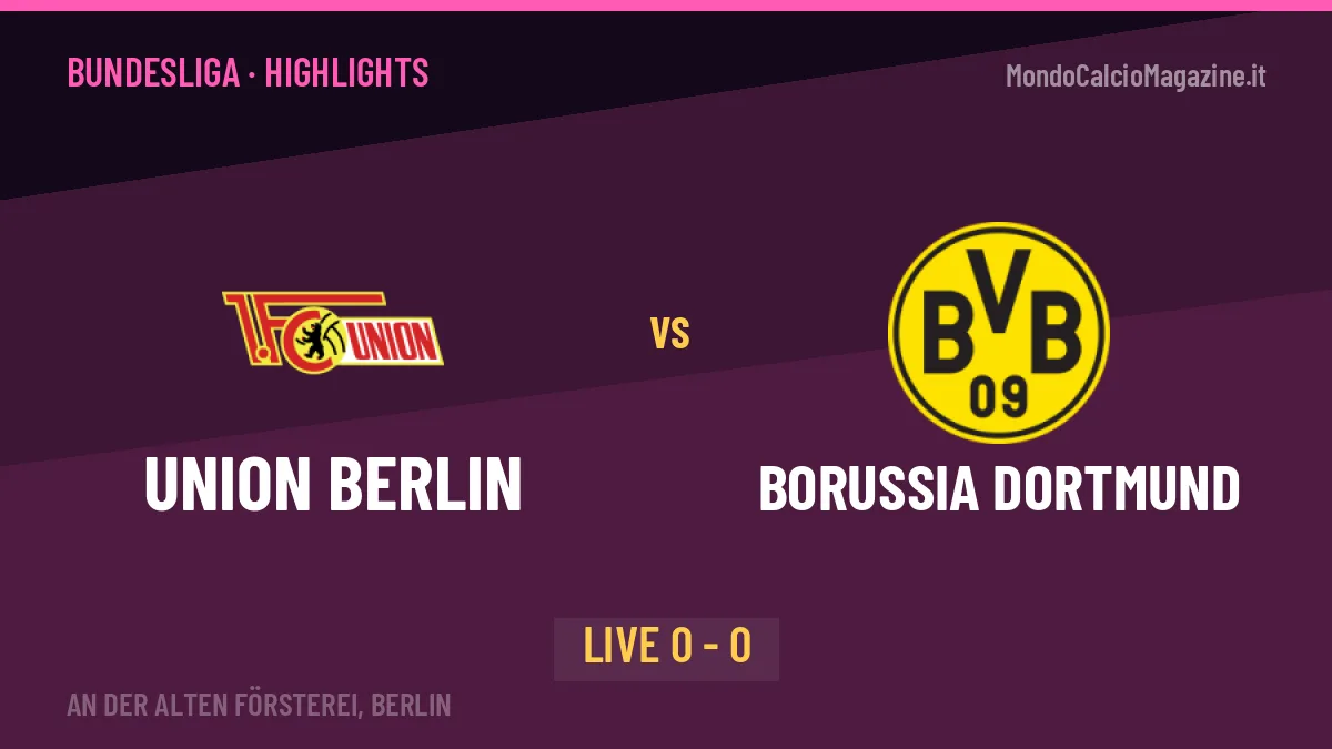 Union Berlin-Borussia Dortmund: video gol, azioni salienti e statistiche