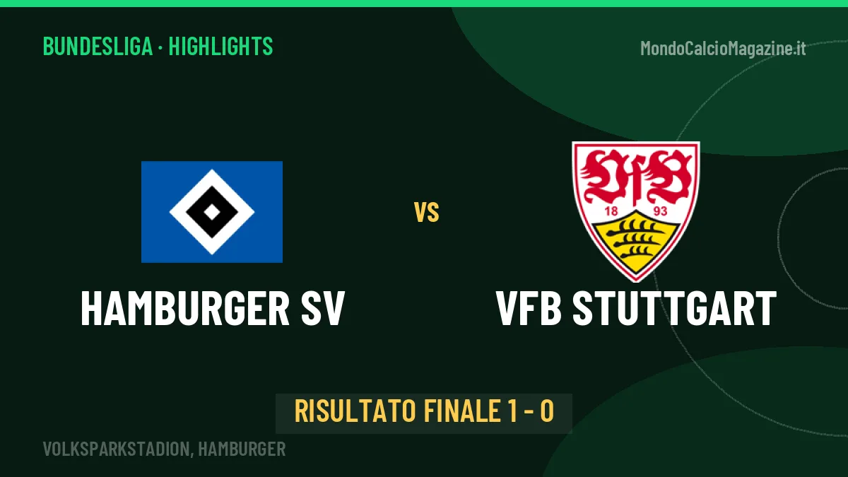 Hamburger SV-VfB Stuttgart, sintesi e gol: gli highlights di Bundesliga