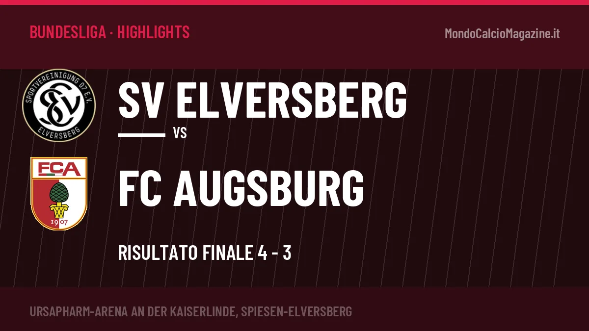 Highlights SV Elversberg-FC Augsburg: gol e sintesi della partita (4-3)