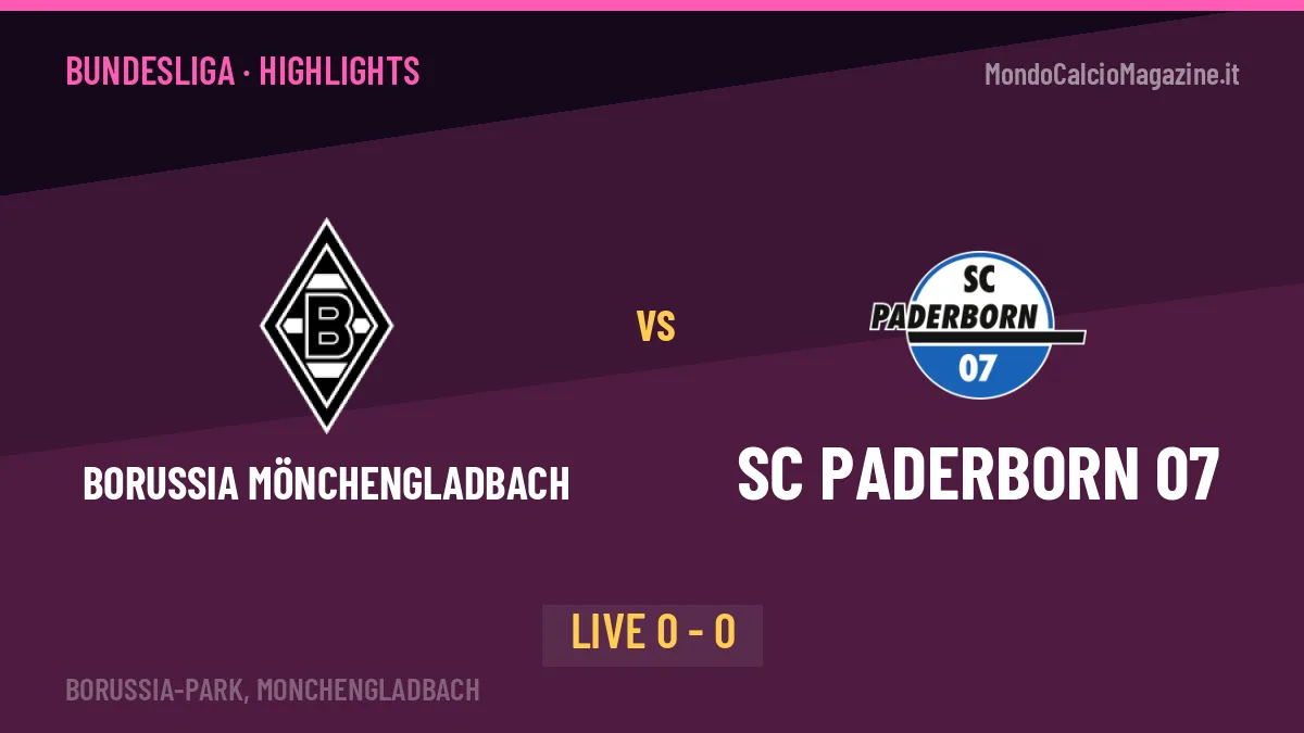 Borussia Mönchengladbach-SC Paderborn 07: il video degli highlights e il tabellino