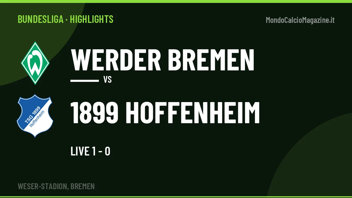 Gol e highlights di Werder Bremen-1899 Hoffenheim: guarda la sintesi