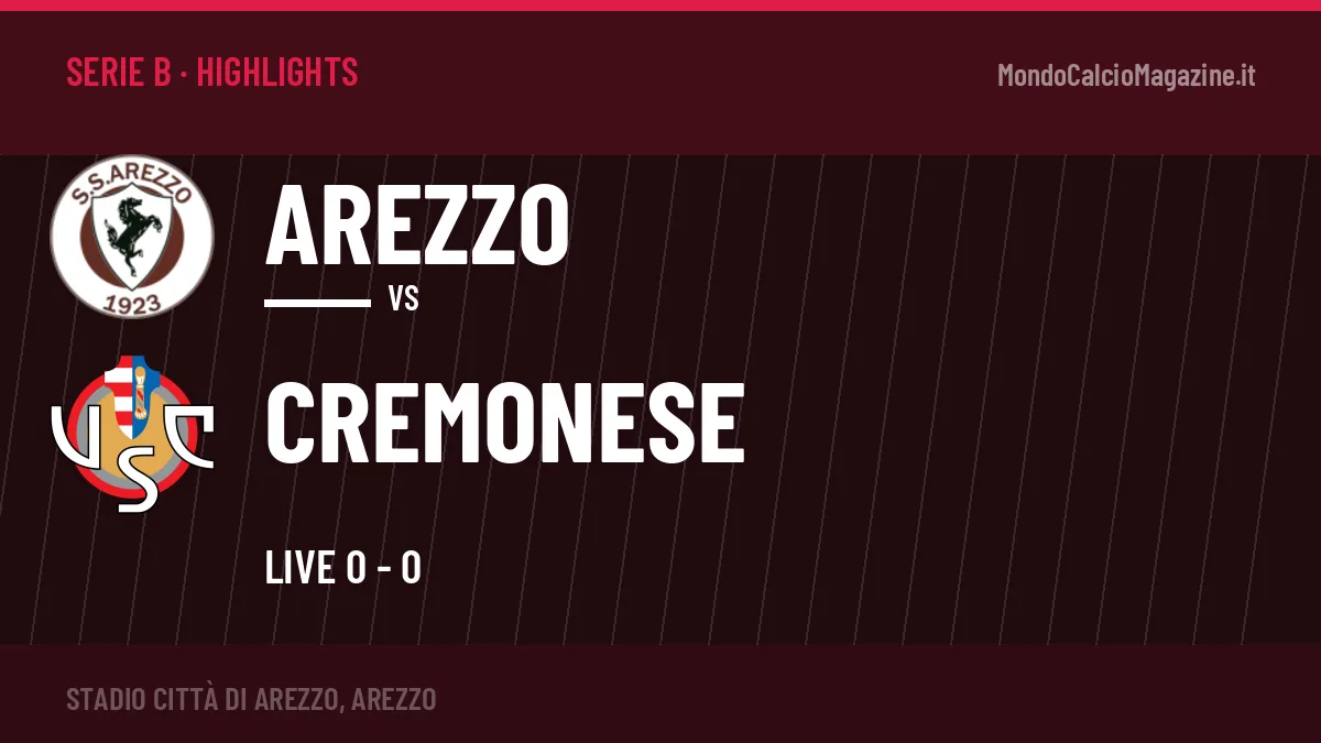 Highlights Serie B: Arezzo-Cremonese in video