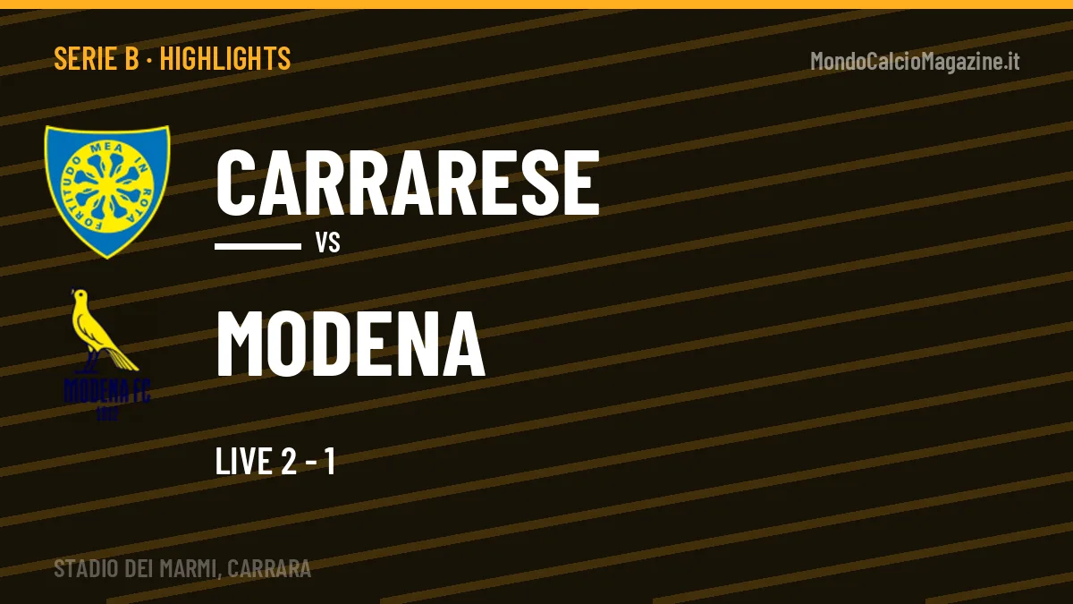 Highlights Serie B: Carrarese-Modena in video