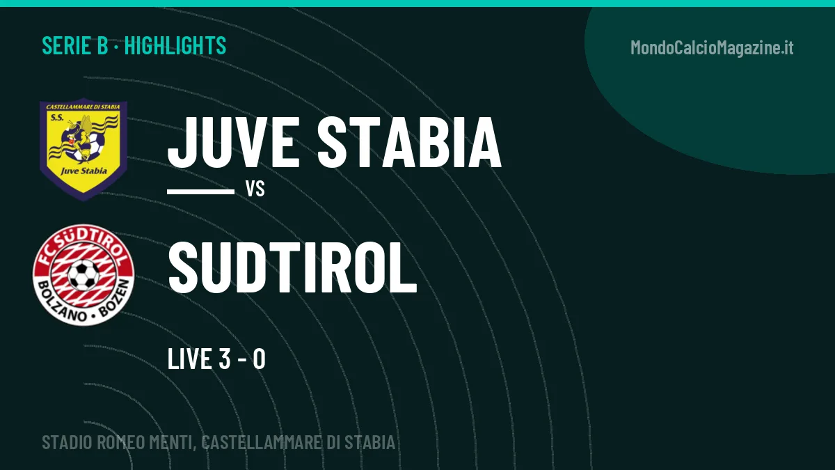 Highlights Juve Stabia-Sudtirol: gol e sintesi della partita