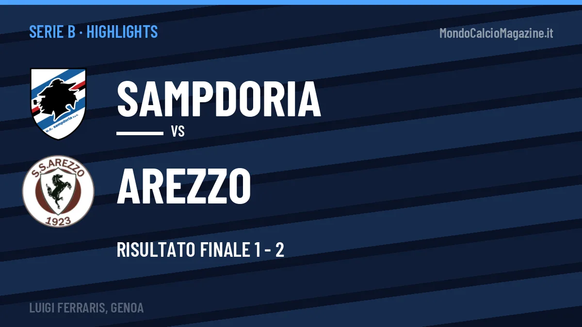 Gol e highlights di Sampdoria-Arezzo 1-2: guarda la sintesi