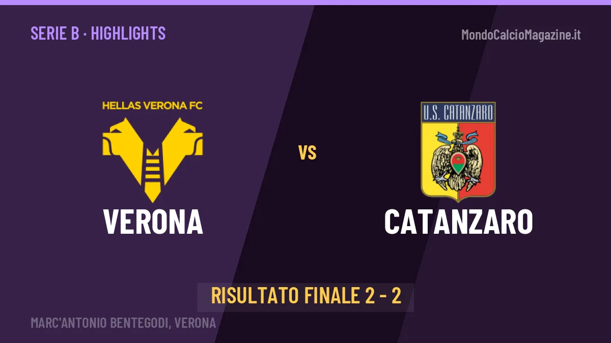Verona-Catanzaro highlights: video, marcatori e statistiche