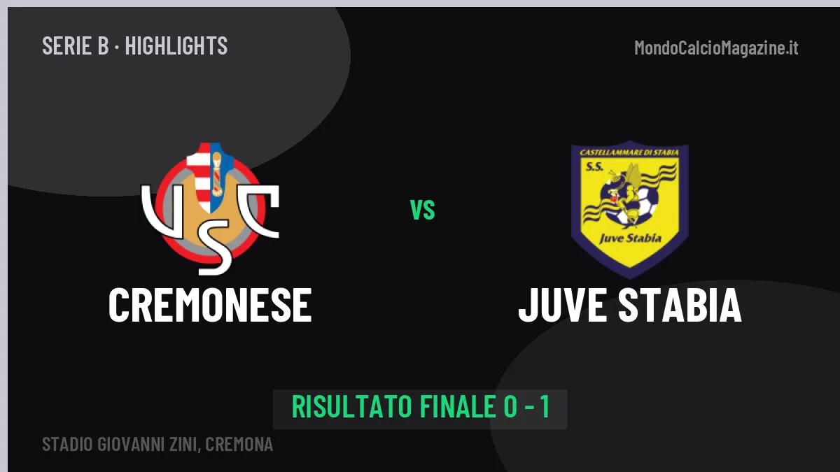 Cremonese-Juve Stabia, sintesi e gol: gli highlights di Serie B