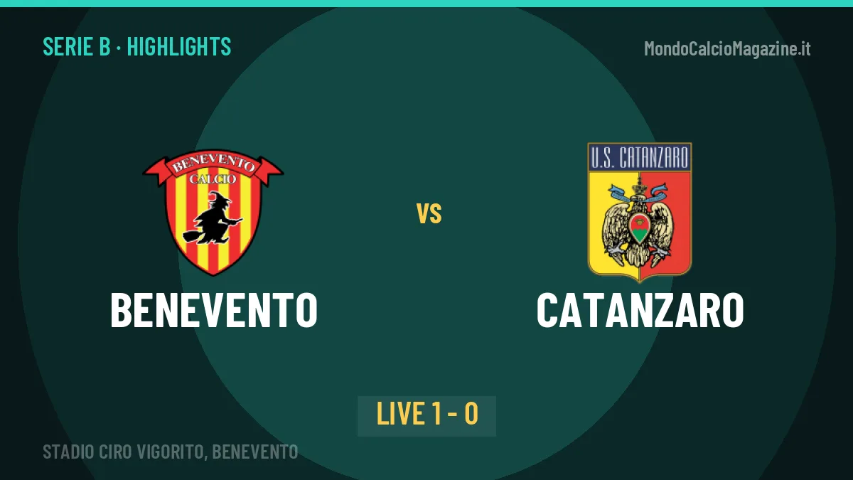 Benevento-Catanzaro highlights: video, marcatori e statistiche