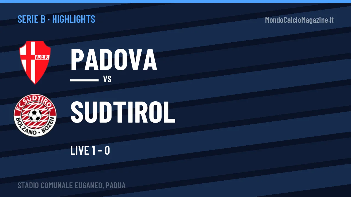 Highlights Padova-Sudtirol: gol e sintesi della partita