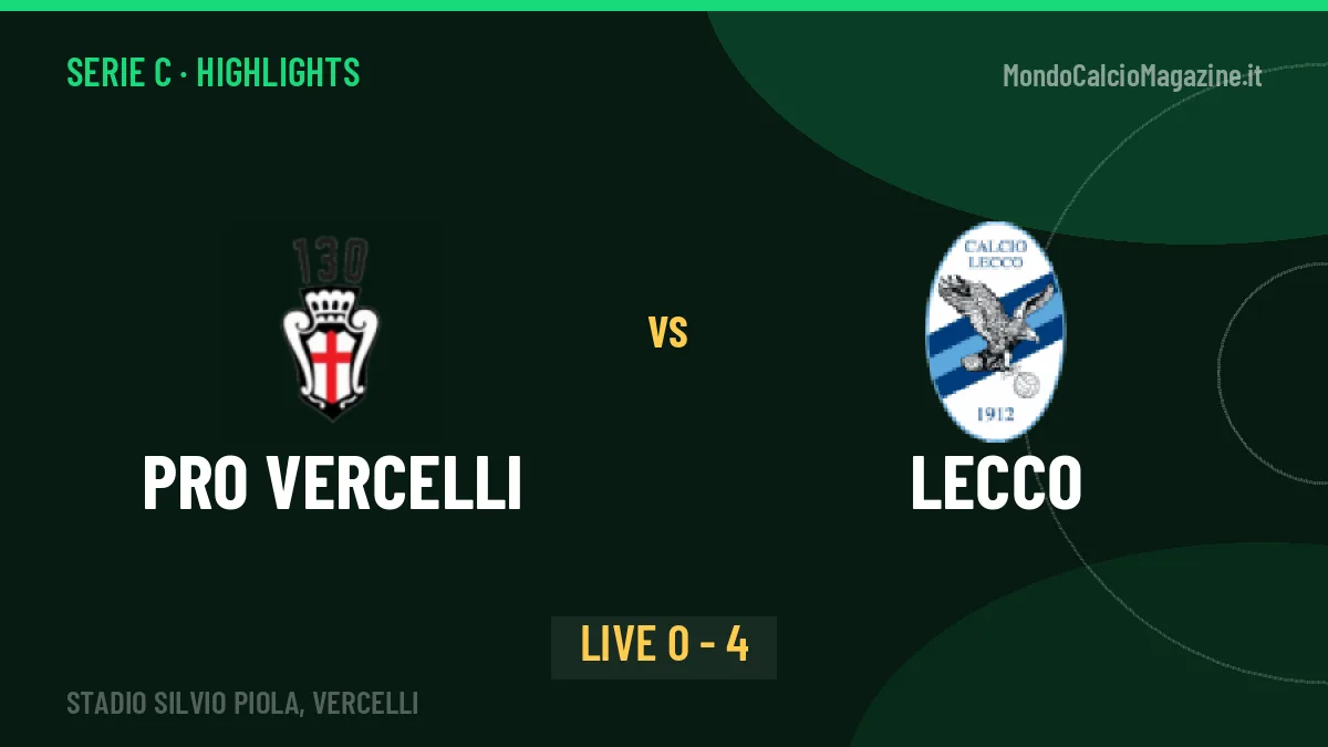 PRO Vercelli-Lecco highlights: video, marcatori e statistiche