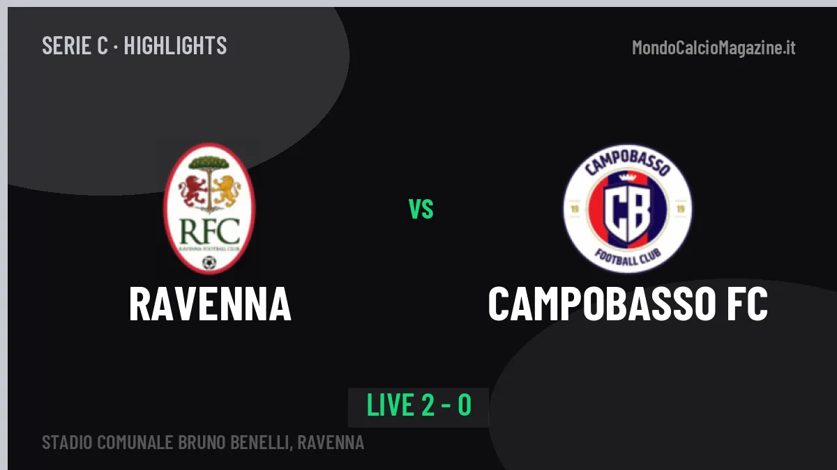 Ravenna-Campobasso FC: highlights, video, azioni e gol del match