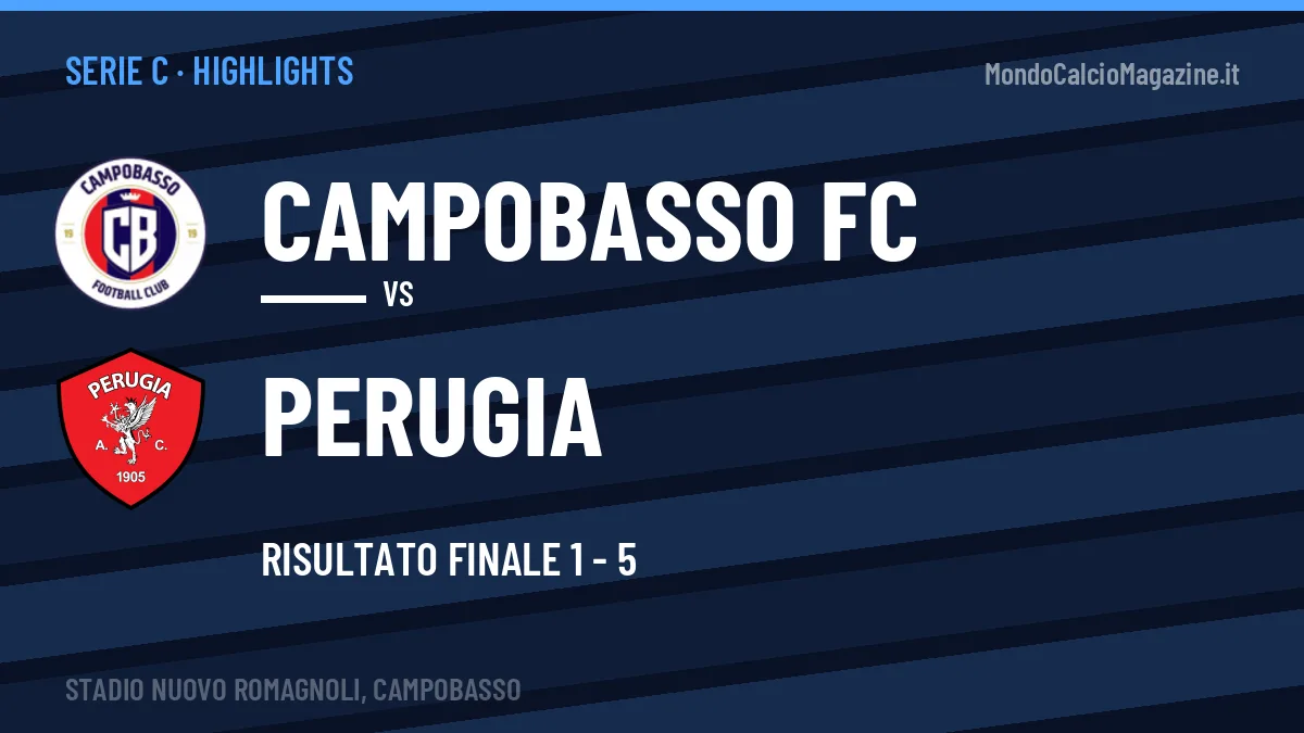 Gol e highlights di Campobasso FC-Perugia 1-5: guarda la sintesi
