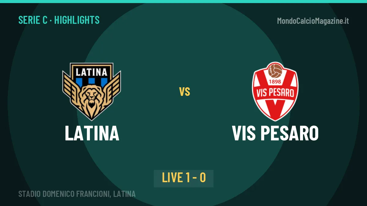 Latina-Vis Pesaro: video gol, azioni salienti e statistiche