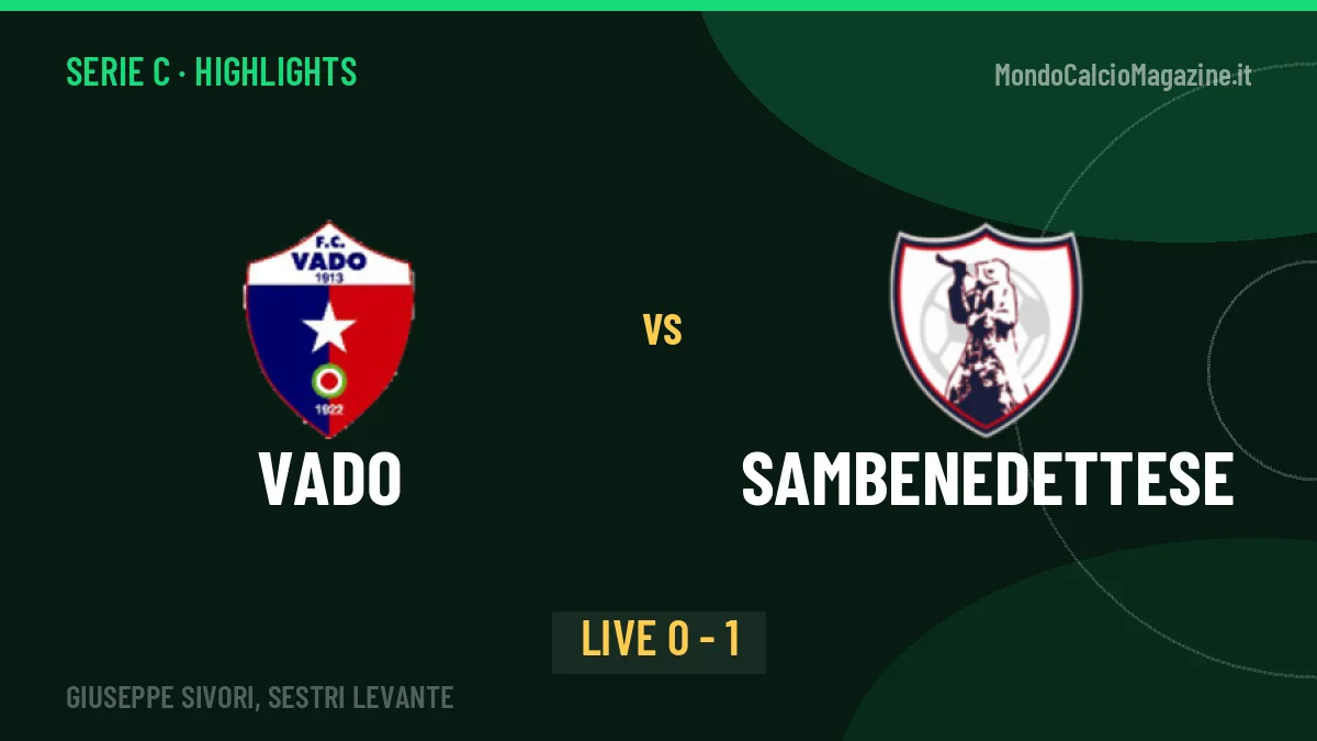 Vado-Sambenedettese, gli highlights: tutti i gol in video