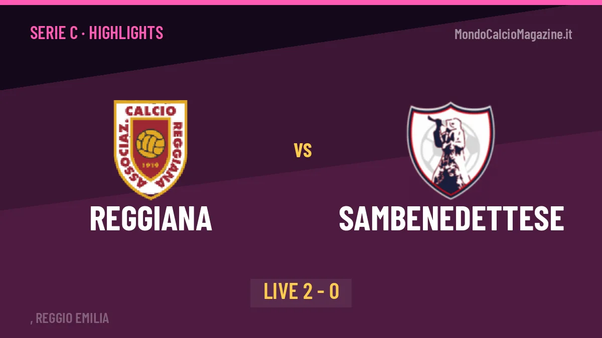 Reggiana-Sambenedettese: video gol, azioni salienti e statistiche