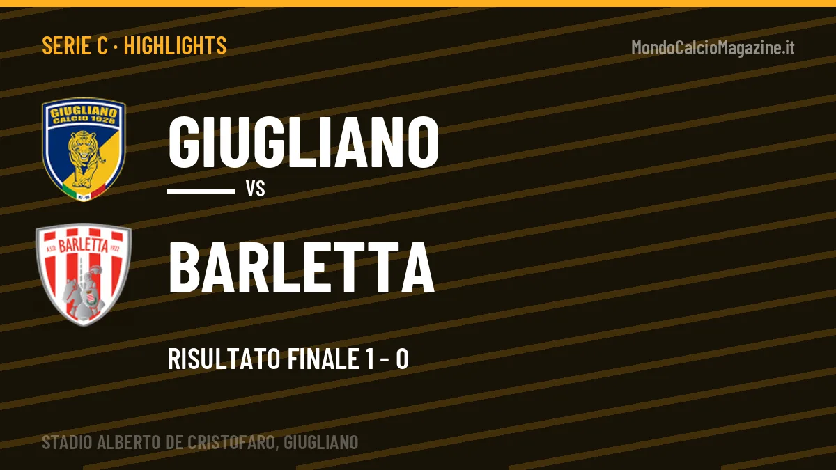 Rivedi Giugliano-Barletta: highlights, gol e momenti chiave della partita