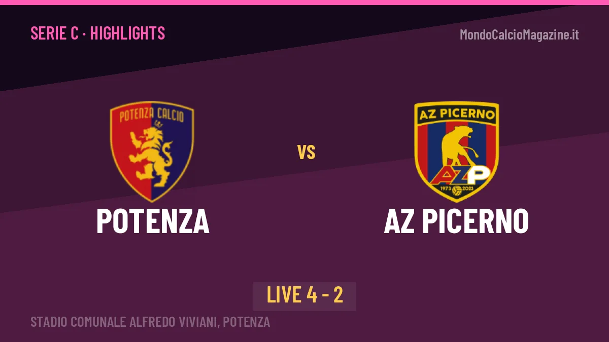 Potenza-AZ Picerno: highlights, video, azioni e gol del match
