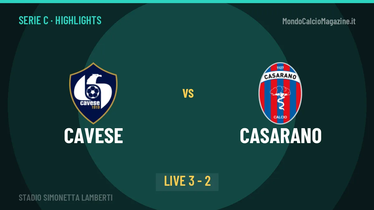Cavese-Casarano: il video degli highlights e il tabellino